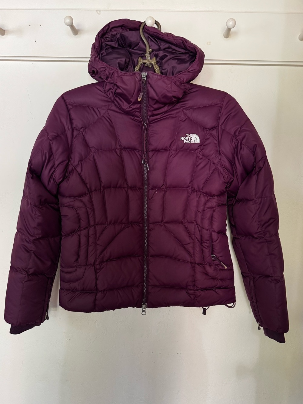 The North Face Destiny 600 Down Hooded Puffer Jacket Plum XS Women